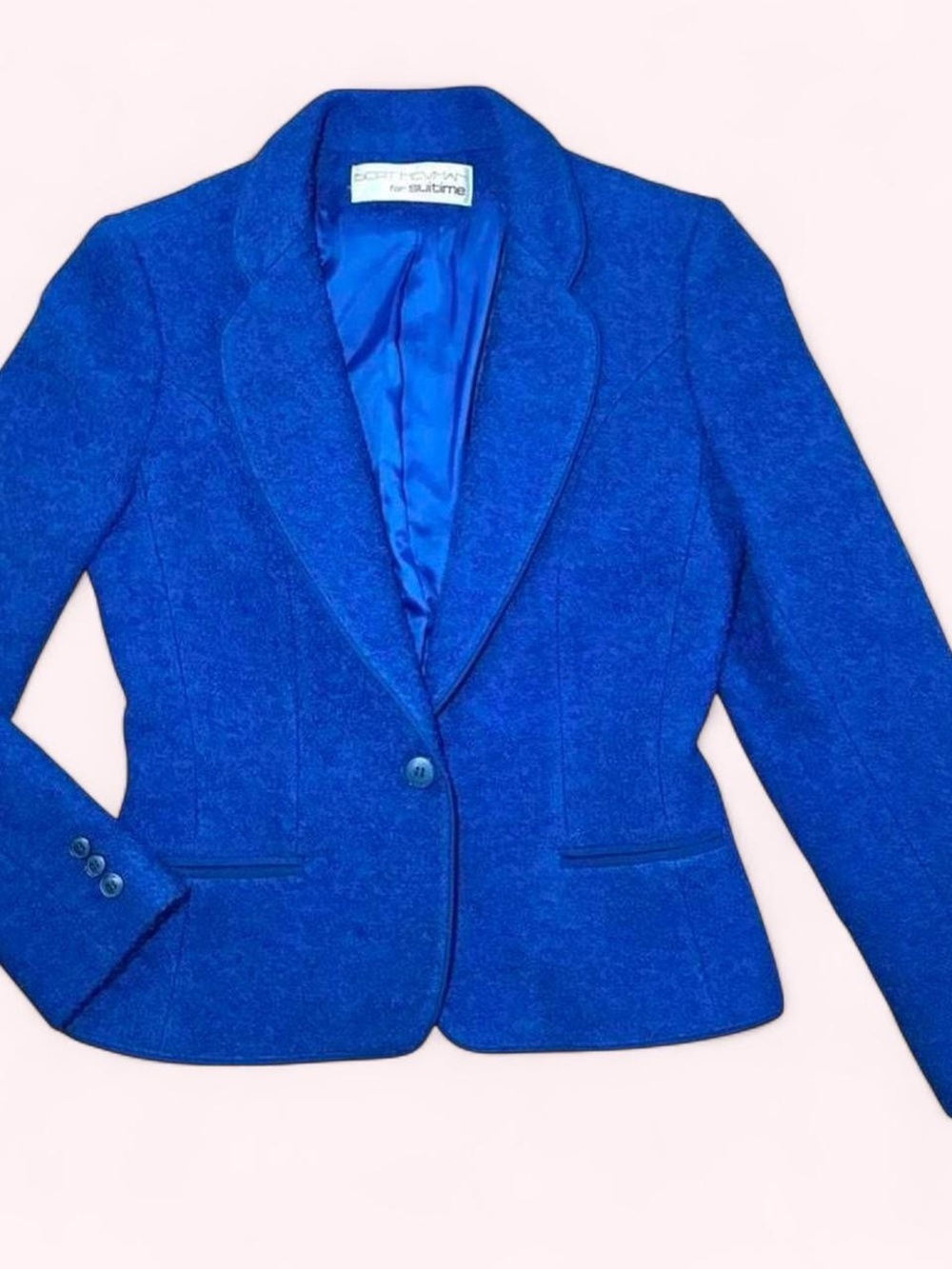 BURT NEWMAN Vintage Tailored Cobalt Blue Bouclé Blazer 💙